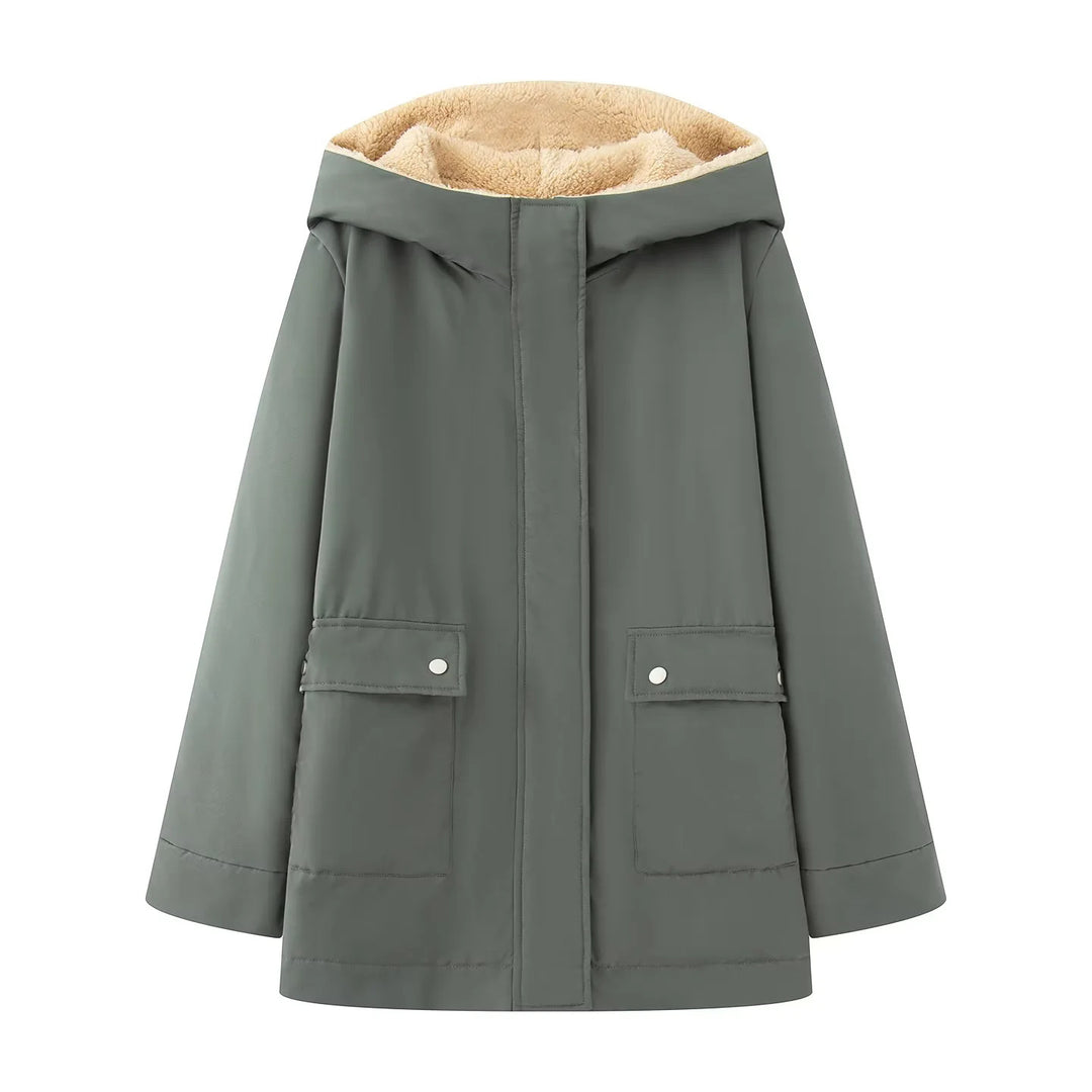 Damen Übergangsjacke mit kuscheligem Innenfutter und praktischen Taschen EB