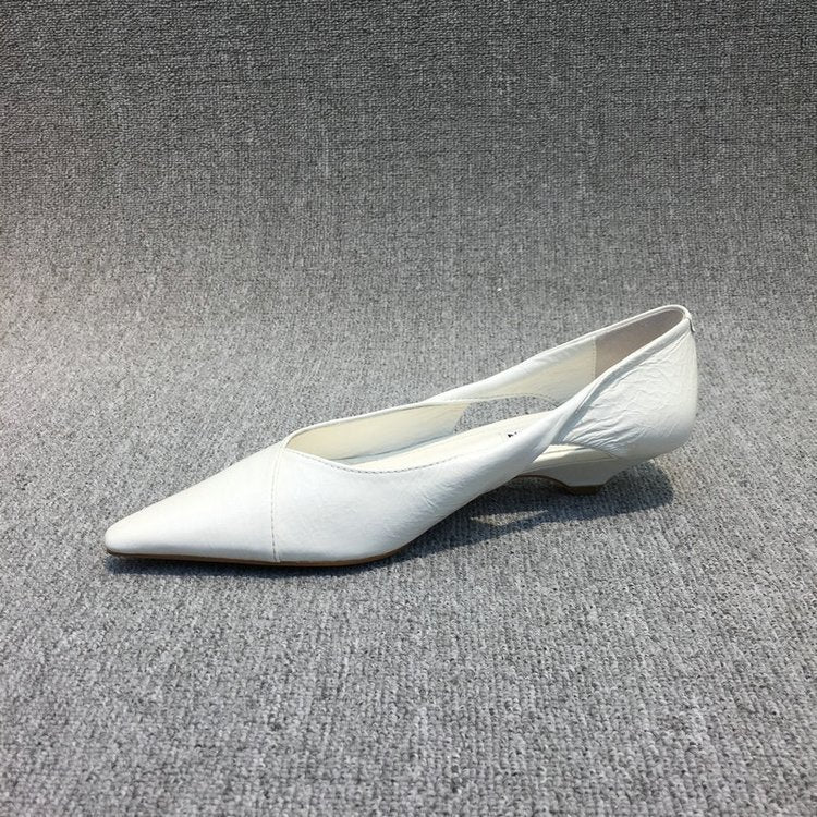 Damen Raffinierte Spitze Ballerinas mit Geschmeidiger Lederoberfläche EB