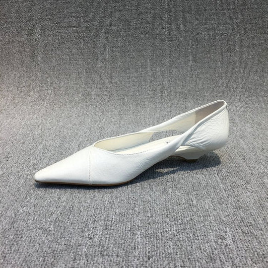 Damen Raffinierte Spitze Ballerinas mit Geschmeidiger Lederoberfläche EB