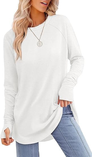 Damen lässiger Langarmshirt mit modernem Schnitt EB