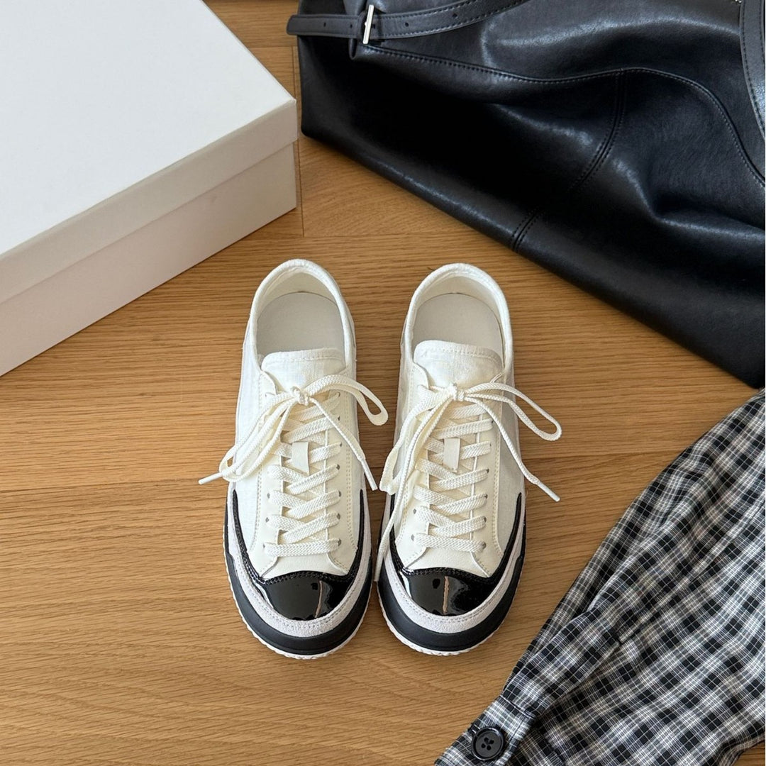 Damen Sportliche Sneakers mit moderner Canvas-Oberfläche und rutschfester Gummisohle EB