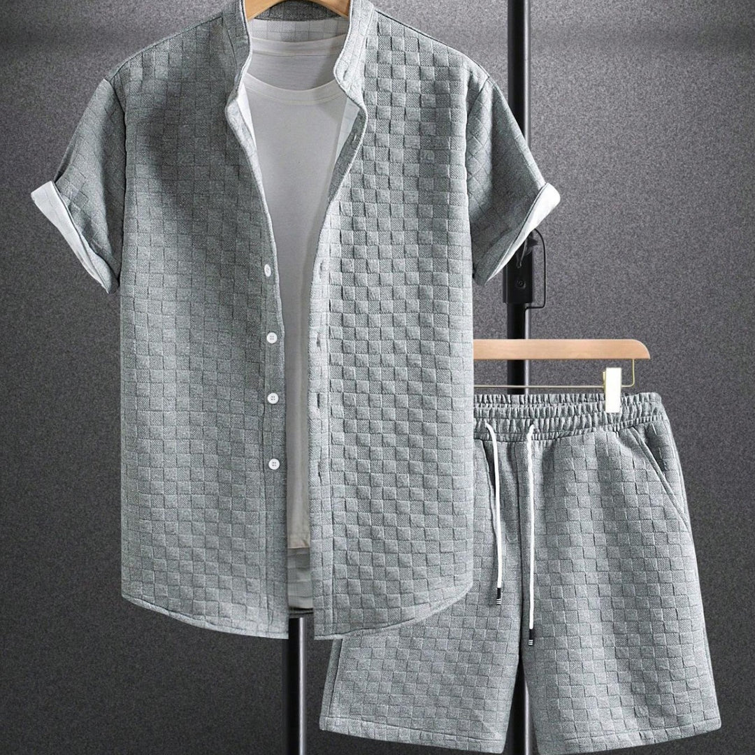 Damen lässiges Kurzarm Hemd und Shorts Set EB