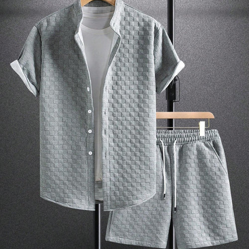 Damen lässiges Kurzarm Hemd und Shorts Set EB