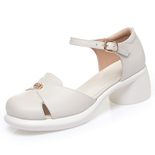 Damen elegante Mary Jane Schuhe mit komfortablem Blockabsatz EB