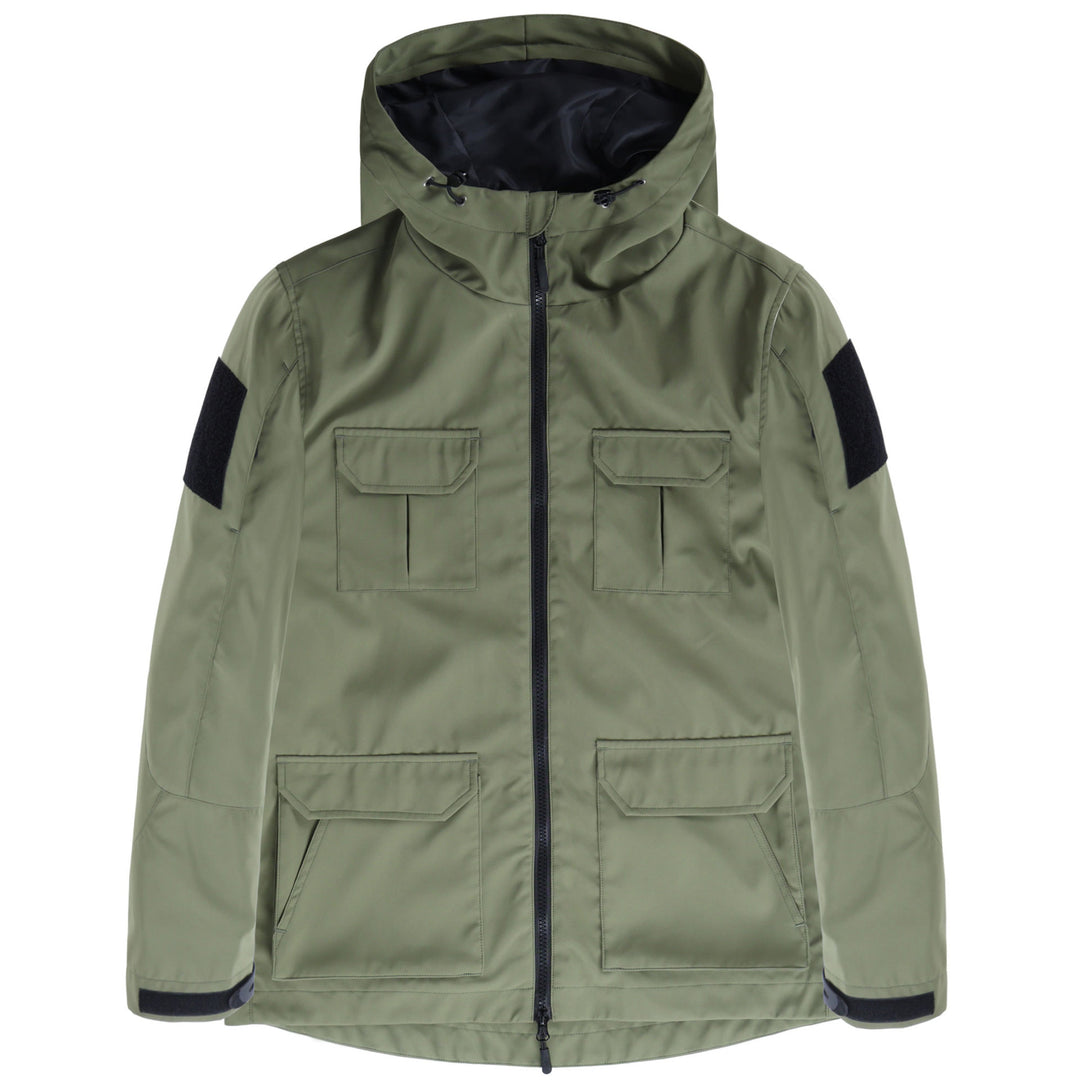 Men's  technical hooded field jacket with multi-flap utility pockets EB