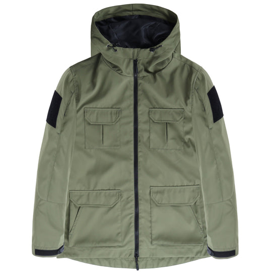 Men's  technical hooded field jacket with multi-flap utility pockets EB