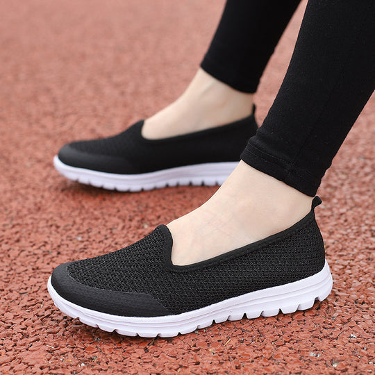 Damen Bequeme Slip-On Laufschuhe mit atmungsaktivem Obermaterial EB