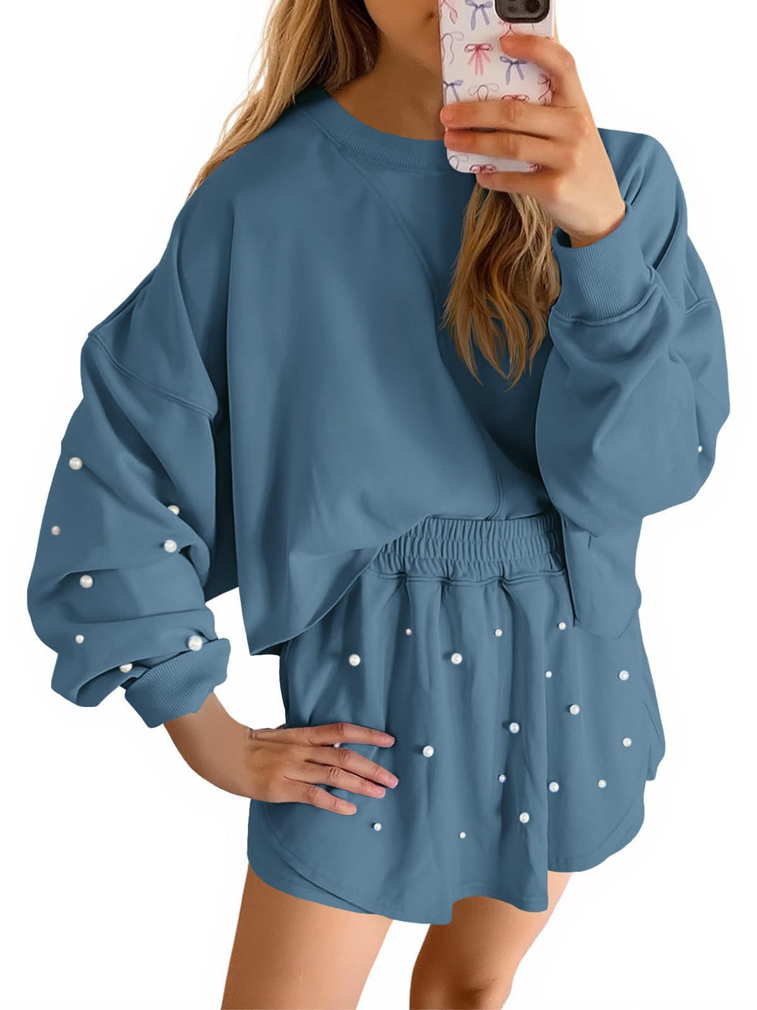 Damen Sportliches Sweatshirt- und Rock-Set EB