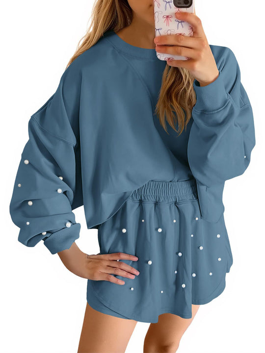 Damen Sportliches Sweatshirt- und Rock-Set EB