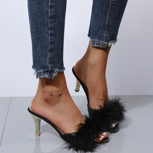 Damen Flausche Pumps mit elegantem Absatz EB