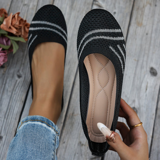 Damen komfortable Slipper mit innovativem Strickdesign EB