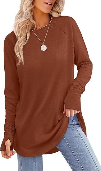 Damen lässiger Langarmshirt mit modernem Schnitt EB