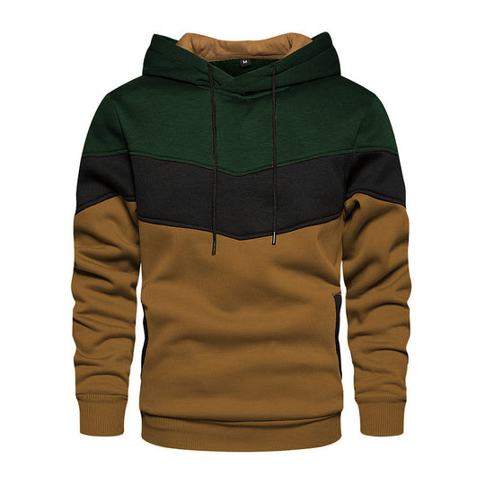 Herren modischer Kapuzenpullover mit geometrischem Farbdesign EB