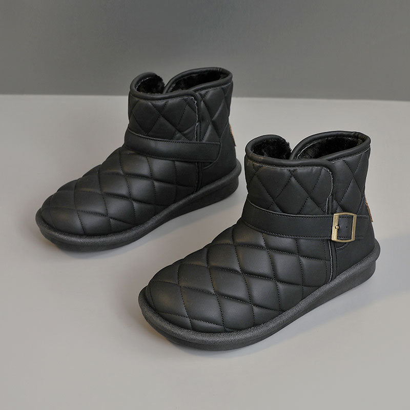 Damen modische warme Winterstiefel mit hochwertiger Isolierung und praktischem Klettverschluss EB