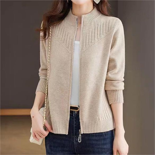 Damen Strickjacke mit hohem Kragen EB