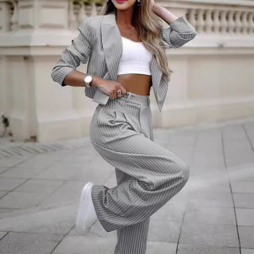 Damen Modisches Blazer- und Hosen-Set EB