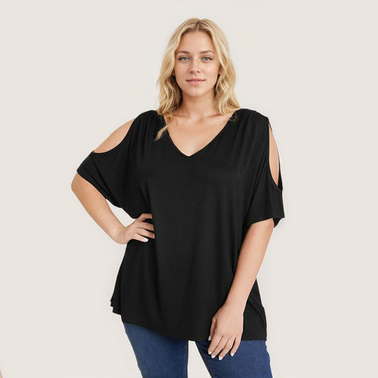 Damen Oversized T-Shirt mit Schulterauschnitten EB