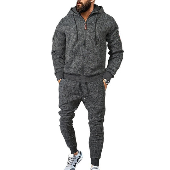 Herren sportives Freizeit-Set mit strukturiertem Hoodie und bequemen Jogginghosen EB