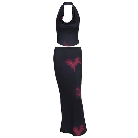 Damen elegantes Maxikleid mit schulterfreiem Design und fließendem Saum EB