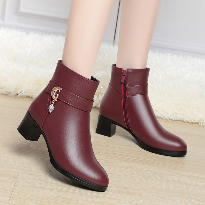 Damen Elegante Stiefeletten mit modischem Schnallen-Detail EB