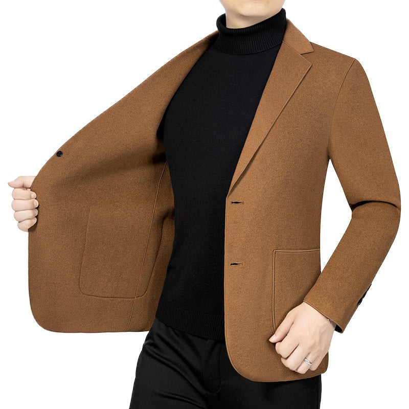 Herren Elegantes Slim-Fit Sakko aus Wolloptik mit aufgesetzten Außentaschen EB