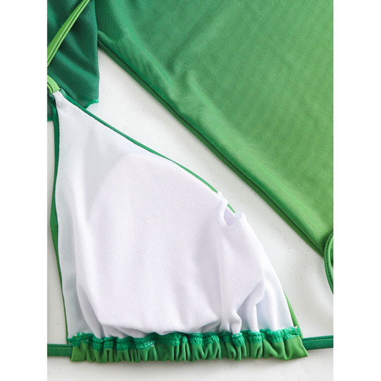 Damen Bikini-Set mit transparentem Oberteil und verstellbaren Trägern EB