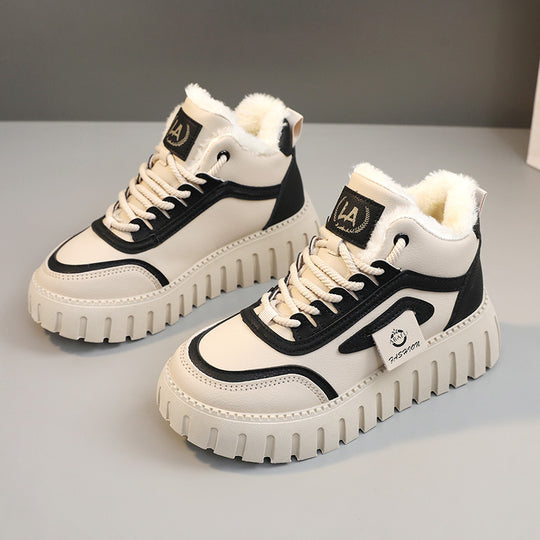 Damen Sportliche High-Top Sneakers mit gefüttertem Innenfutter und rutschfester Laufsohle EB
