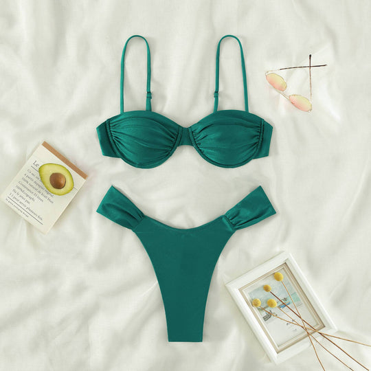 Damen Balconette Bikini mit Rüschendetails EB