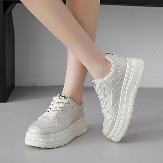 Damen Modische Chunky Sneaker mit atmungsaktivem Obermaterial und stabiler Dämpfung EB