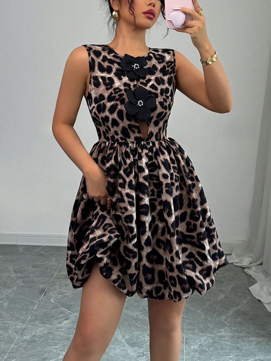 Damen Kleid mit tierischem Muster EB