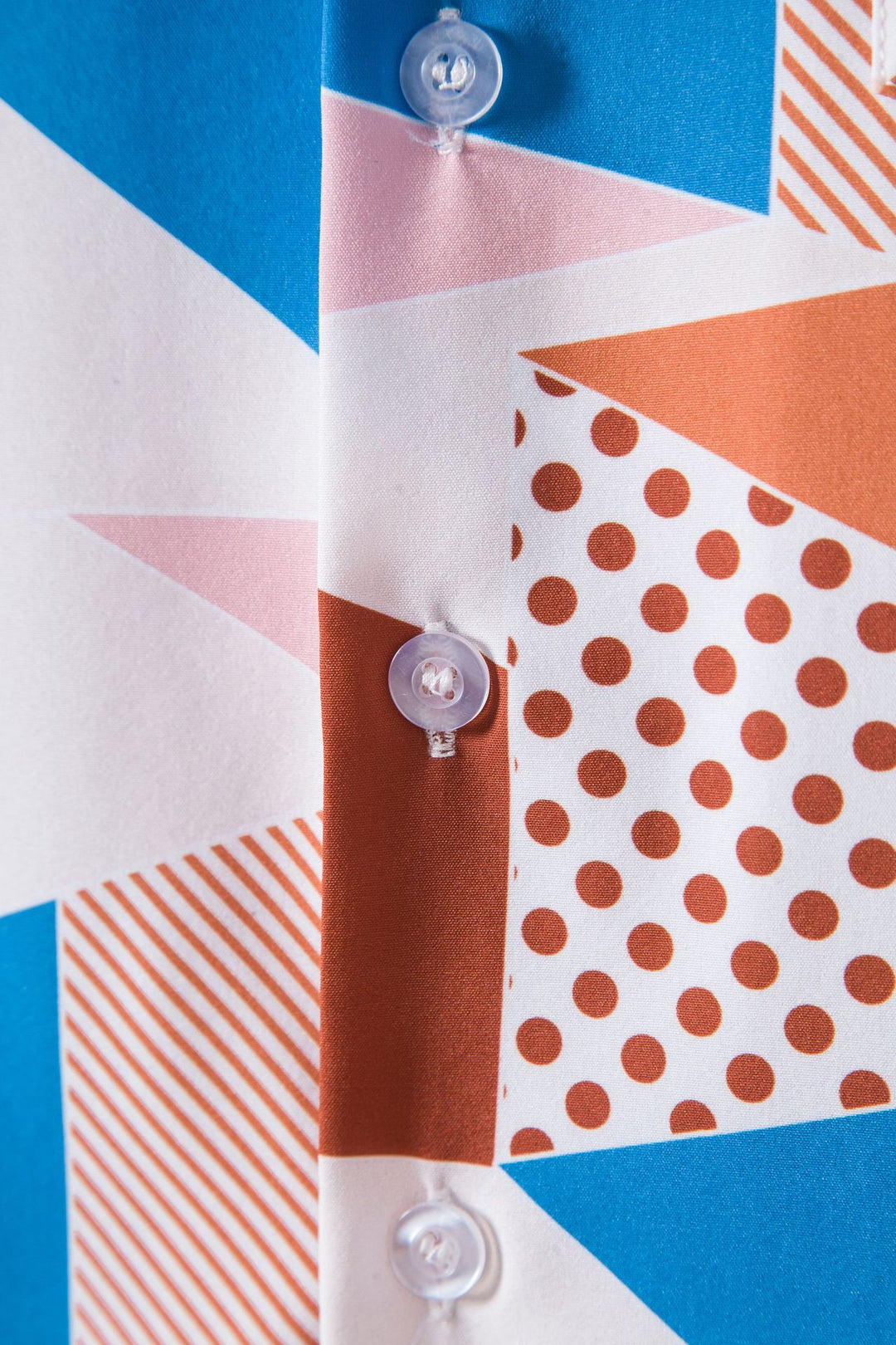 Damen Kurzarmhemd mit kreativem geometrischem Muster und lockerer Passform EB