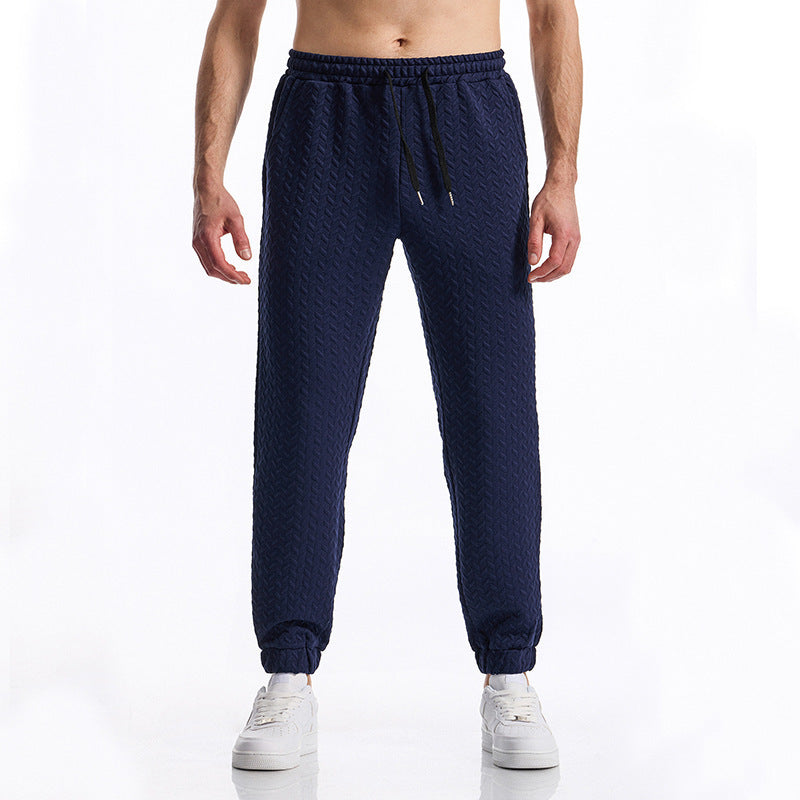 Herren bequeme Freizeithose mit elastischem Bund und Strukturmuster EB