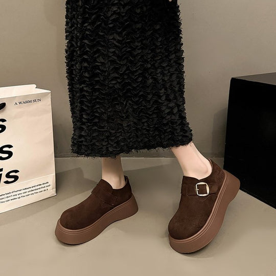 Damen modische Slipper mit bequemer Sohle und dekorativem Schnallenverschluss EB