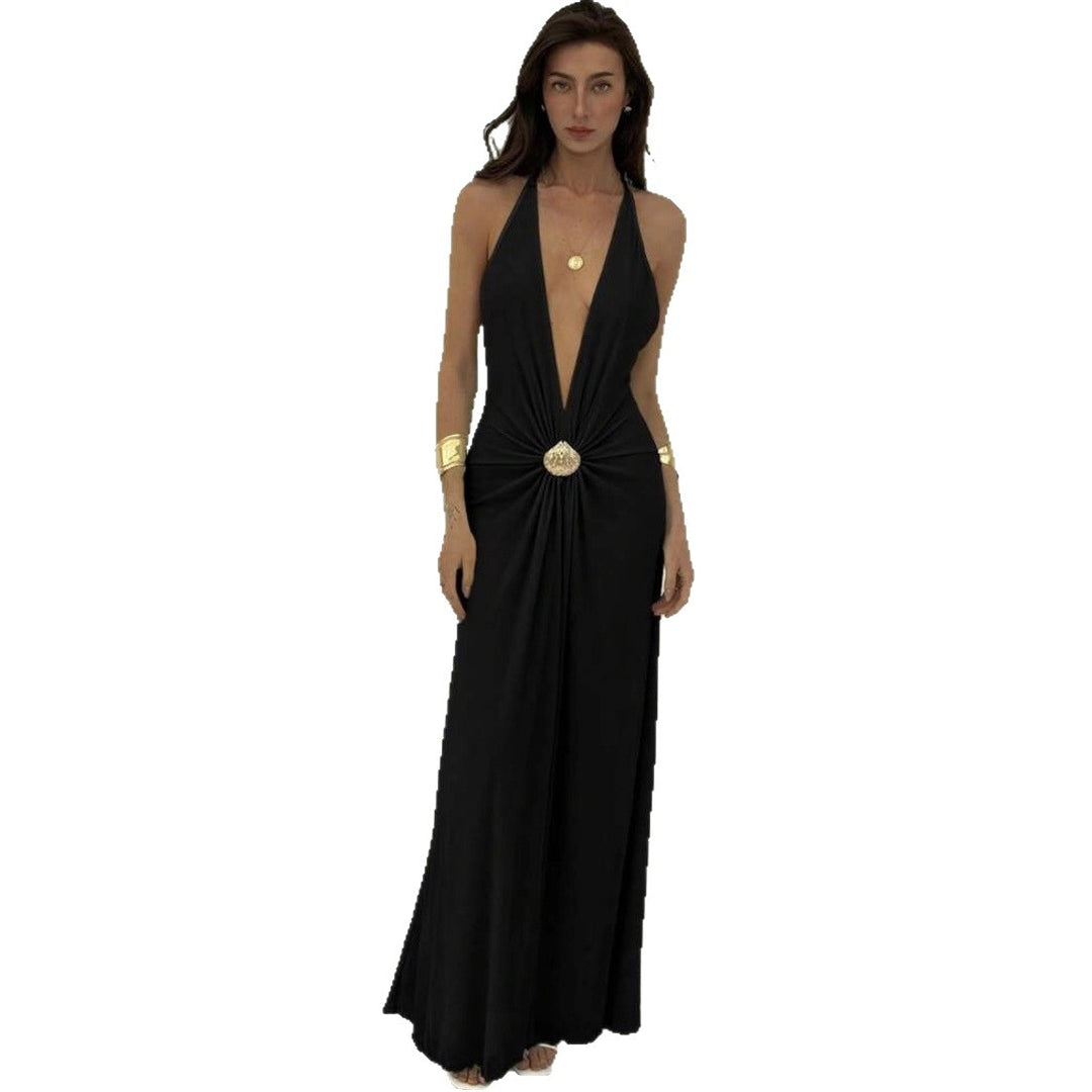 Damen Elegantes Wickelkleid mit tiefem V-Ausschnitt und innovativem Raffungselement EB