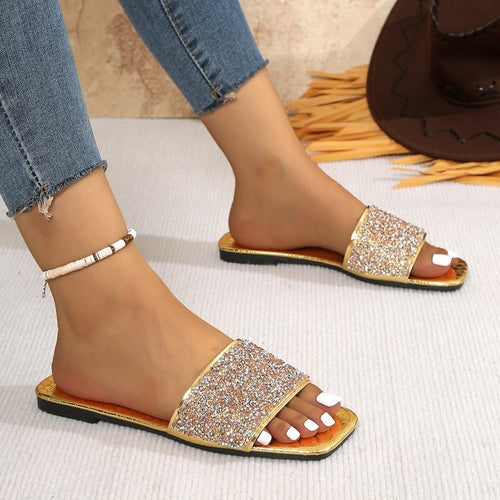 Damen Glitzernde Freizeitsandalen EB