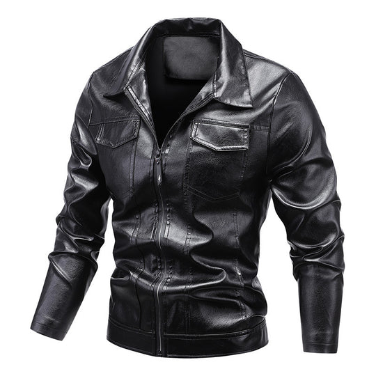 Herren Kunstleder Pilotenblouson mit Brustpatten und ergonomischer Nahtführung EB