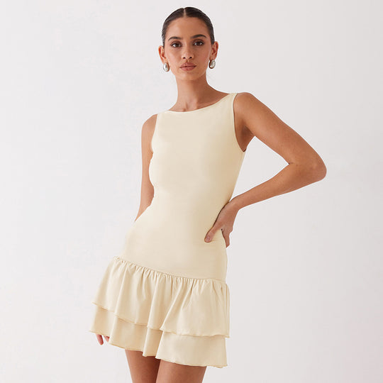 Damen Verspielt Minikleid mit voluminösen Rüschen und schickem Schnitt EB