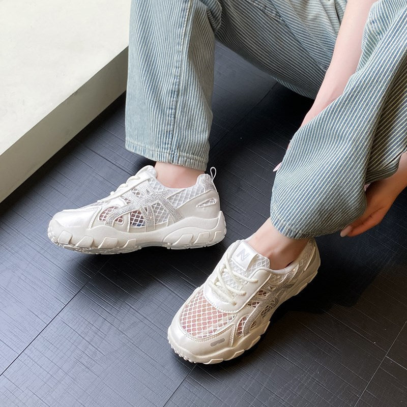 Damen multifunktionale Freizeit Sneaker mit atmungsaktiver Mesh-Oberfläche und stoßdämpfender Sohle EB