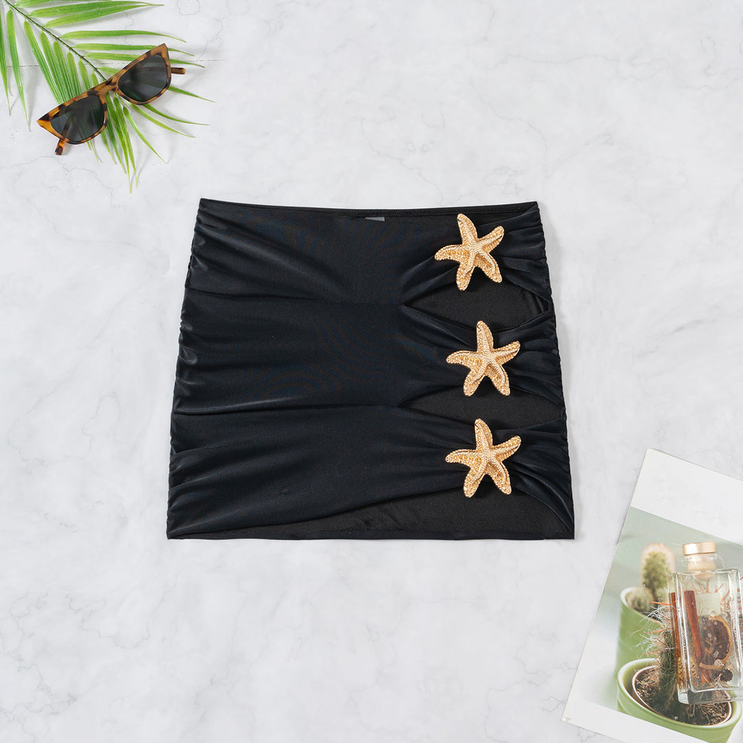 Damen Strandrock mit eleganten Cut-Outs und funkelnden Muschel-Details EB