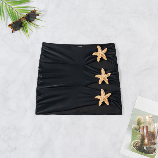 Damen Strandrock mit eleganten Cut-Outs und funkelnden Muschel-Details EB