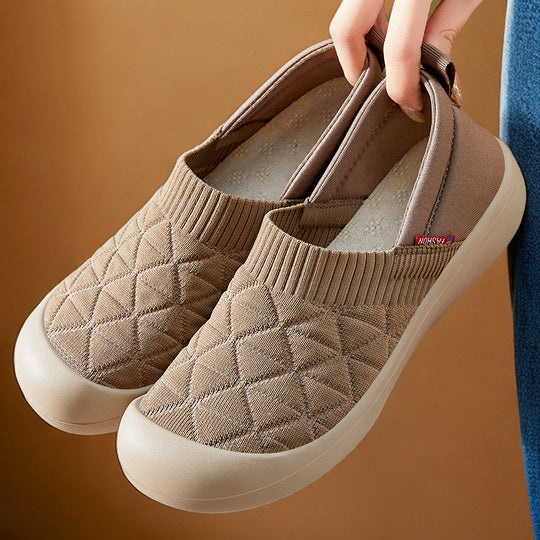 Damen bequeme Slip-On Freizeitschuhe mit elastischem Einstieg EB