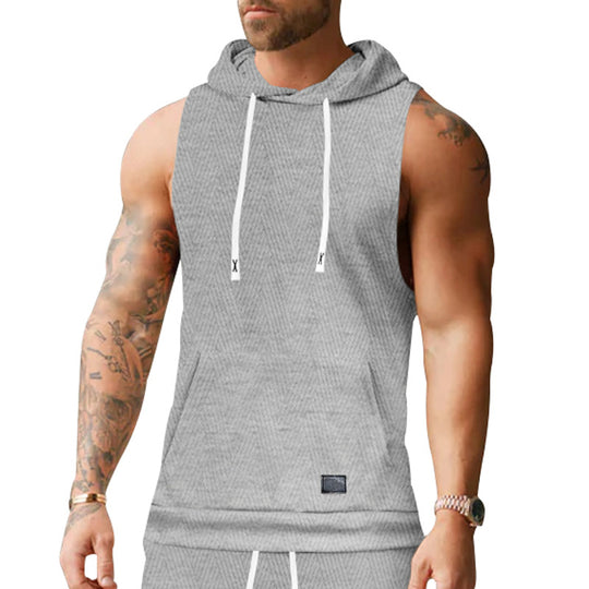 Unisex ärmelloses Kapuzenshirt mit Struktur EB