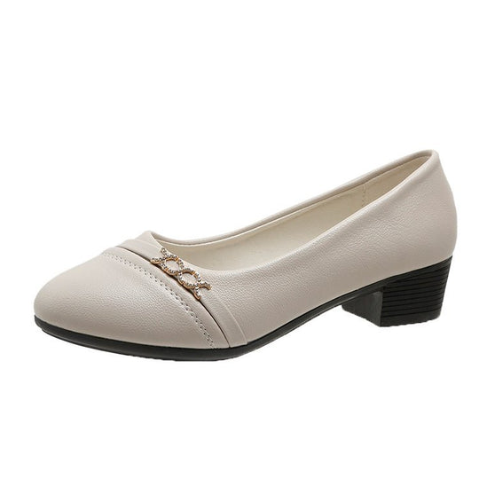 Damen elegante Pumps mit modischem Riemen und funkelndem Schmuckdetail EB
