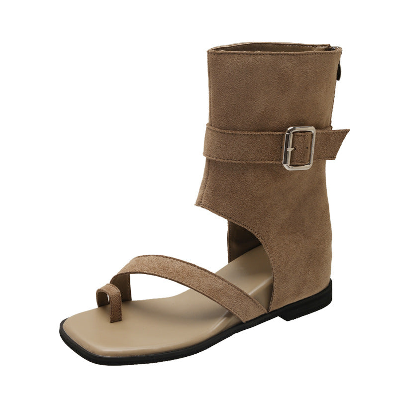 Damen Moderne Sandalenstiefel mit verstellbarem Riemen und elegantem Design EB