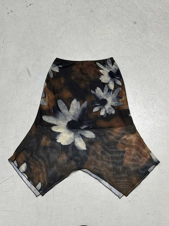Damen Midi-Rock mit floralem Chiffon-Design EB