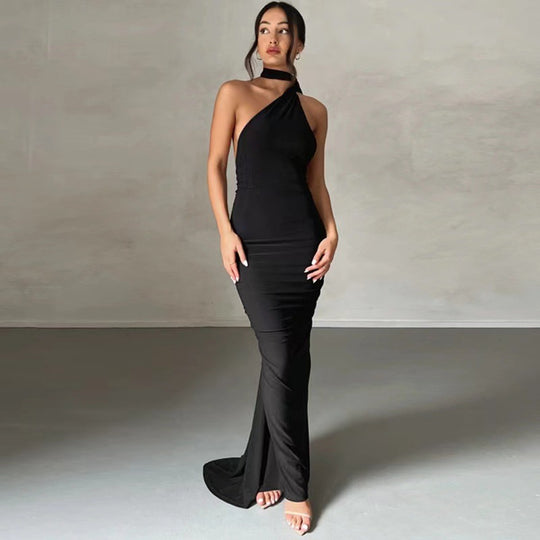 Damen Elegantes Wickelkleid mit asymmetrischem Saum und figurbetontem Schnitt EB