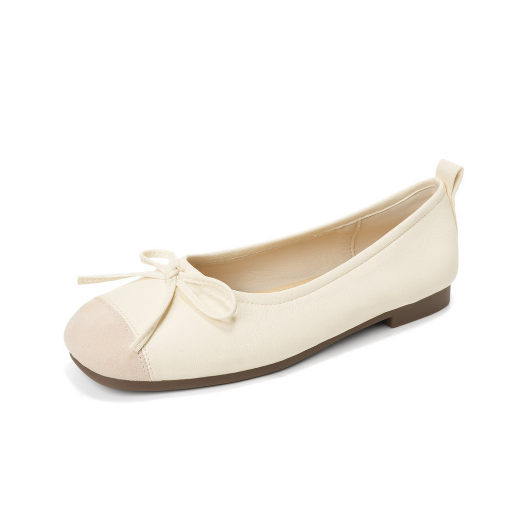 Damen Ballerinas mit elegantem Schleifenakzent aus hochwertigem Leder EB