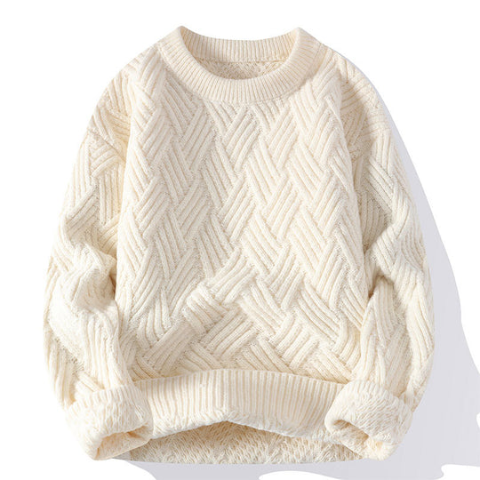 Damen nan grobgestrickter Oversize-Pullover mit Zopfmuster und elastischem Rippbund EB