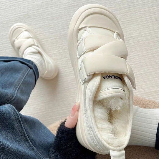 Damen Gemütliche Sneaker mit warmem Innenfutter und praktischem Klettverschluss EB