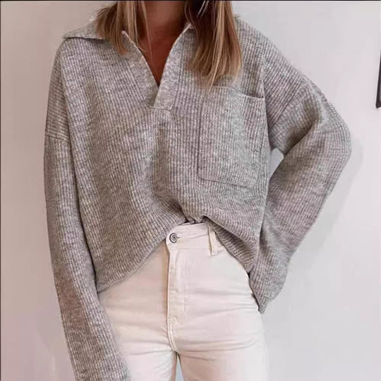 Damen lässiger Strickpullover EB
